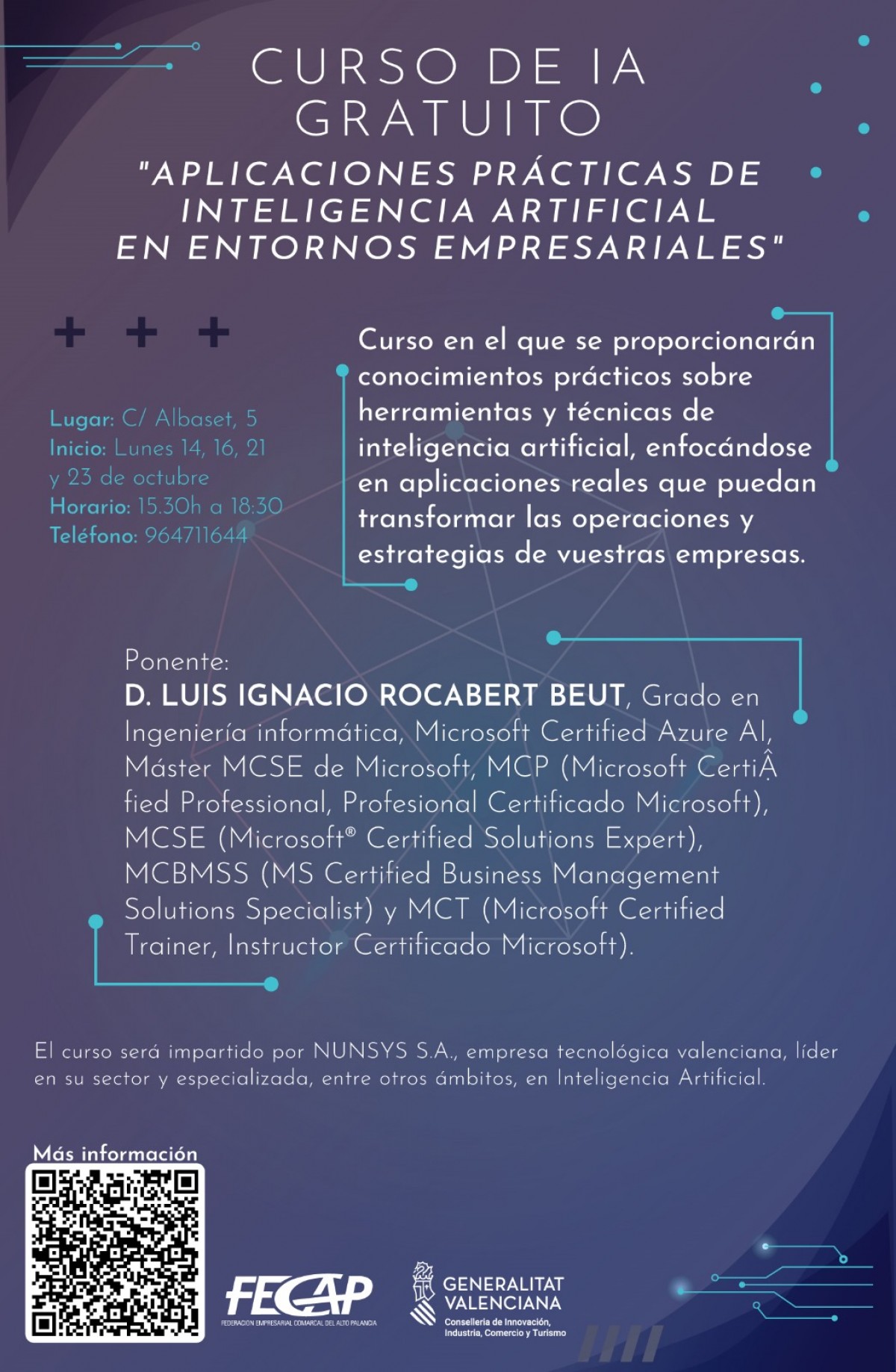 CURSO "APLICACIONES PRÁCTICAS DE INTELIGENCIA ARTIFICIAL EN ENTORNOS EMPRESARIALES"