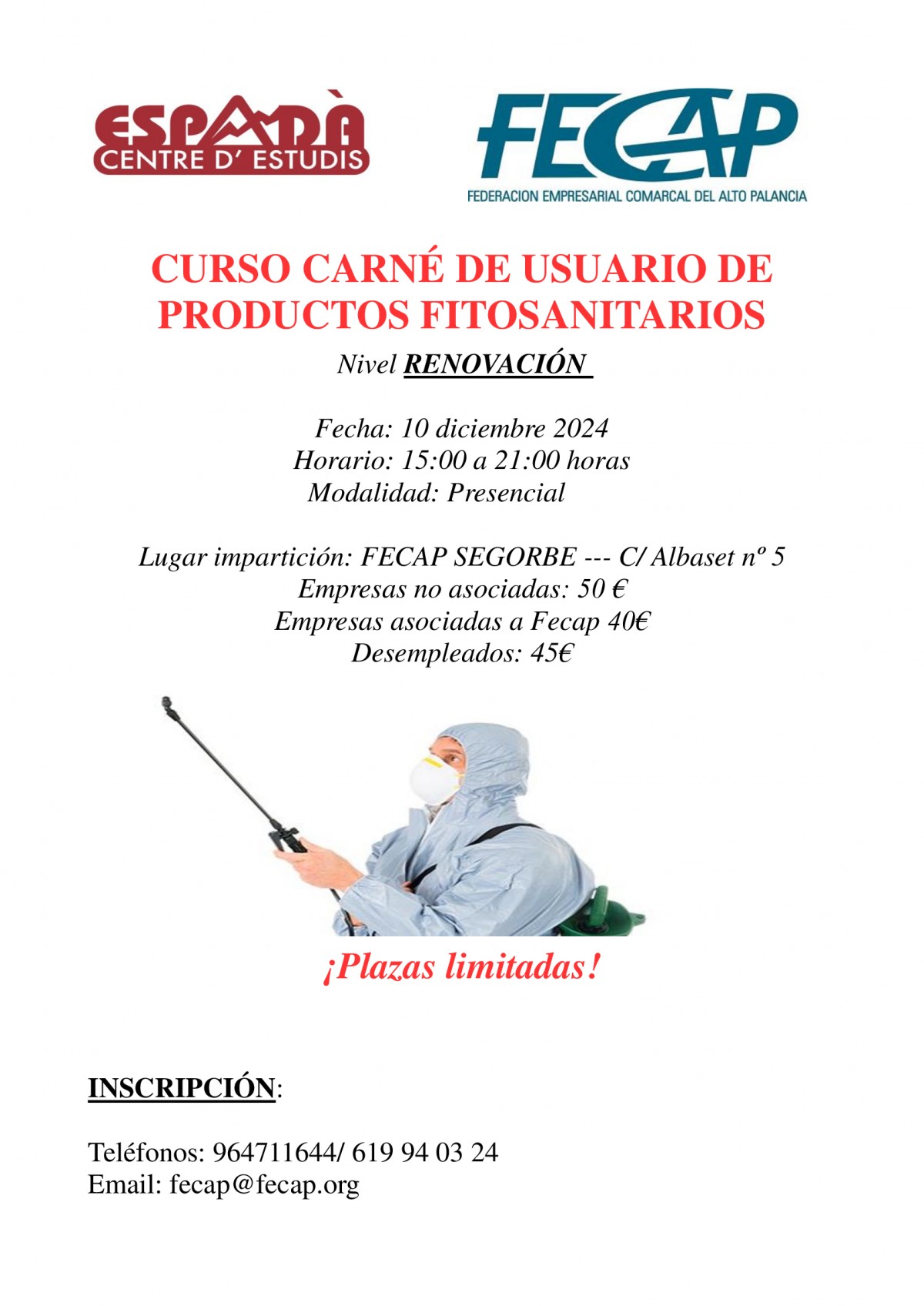 CURSO RENOVACION CARNE USUARIO FITOSANITARIO