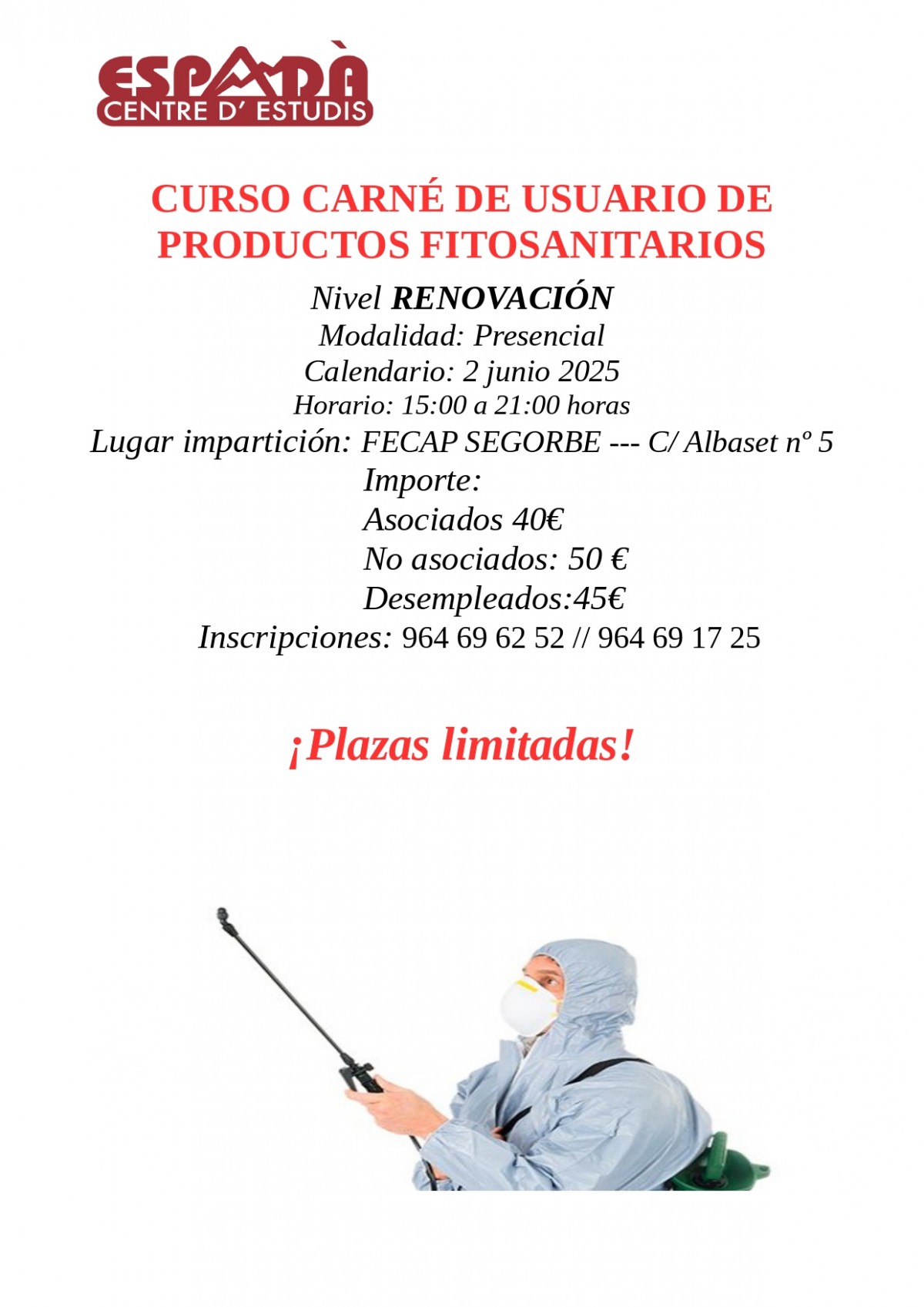 CURS *RENOVACION CARN USUARI FITOSANITARI