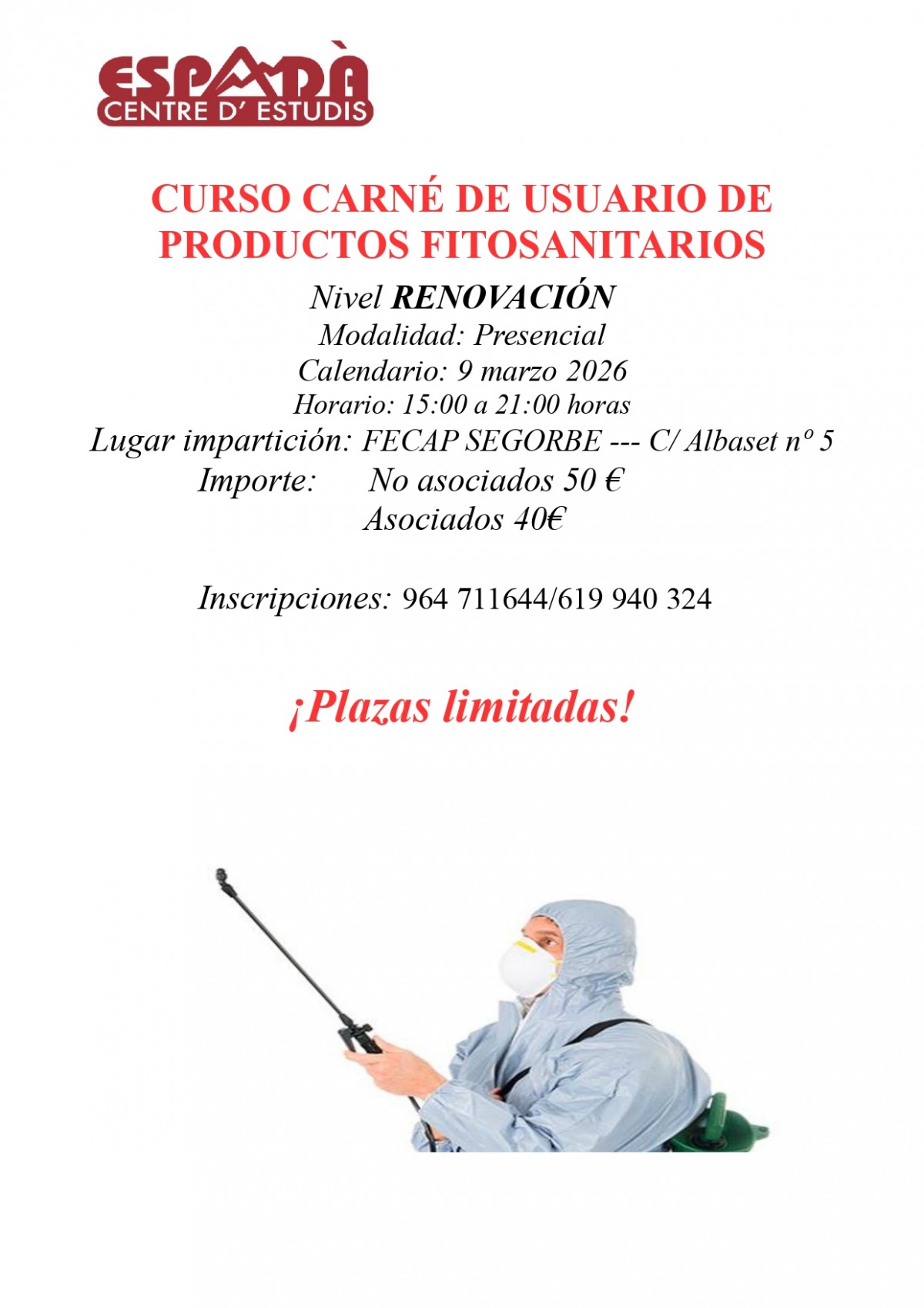 Curso Carnet Fitosanitarios Renovación