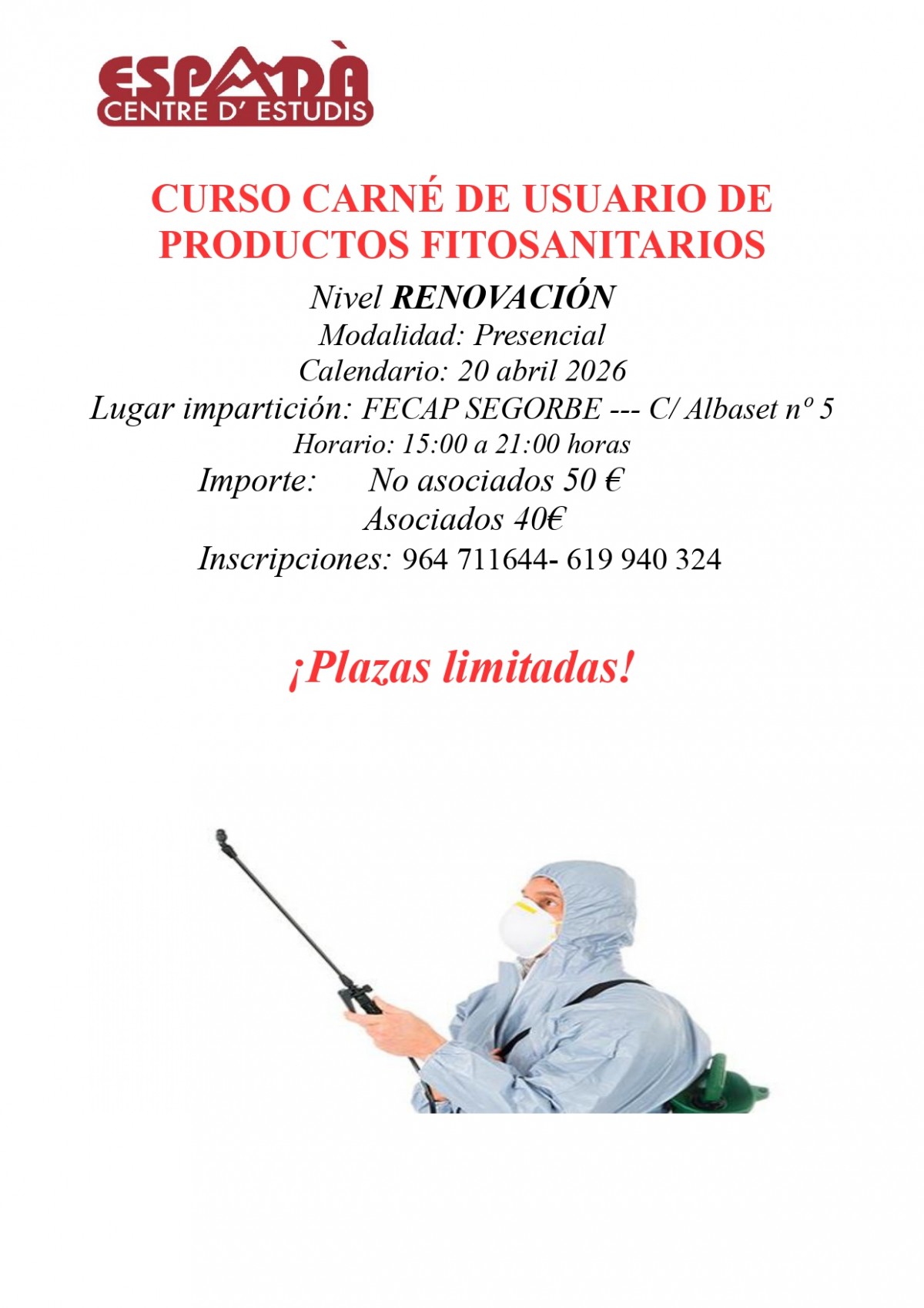 Curso Carnet Fitosanitarios Renovación