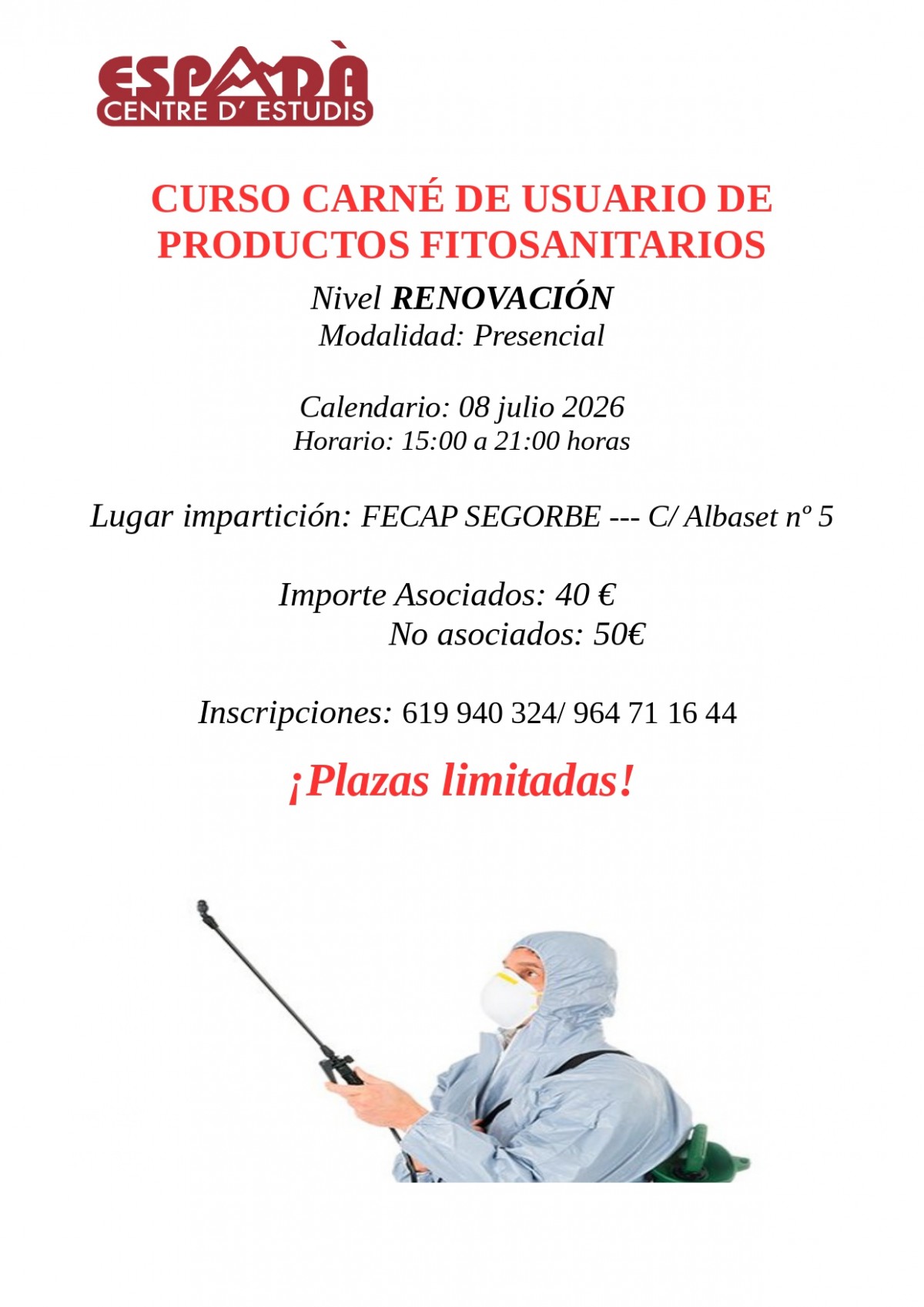 CURSO CARNE RENOVACIÓN FITOSANITARIOS 