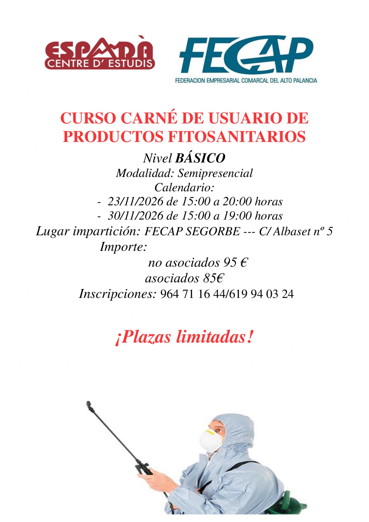 Curso Básico Carnet Fitosanitarios 23 y  30 de noviembre