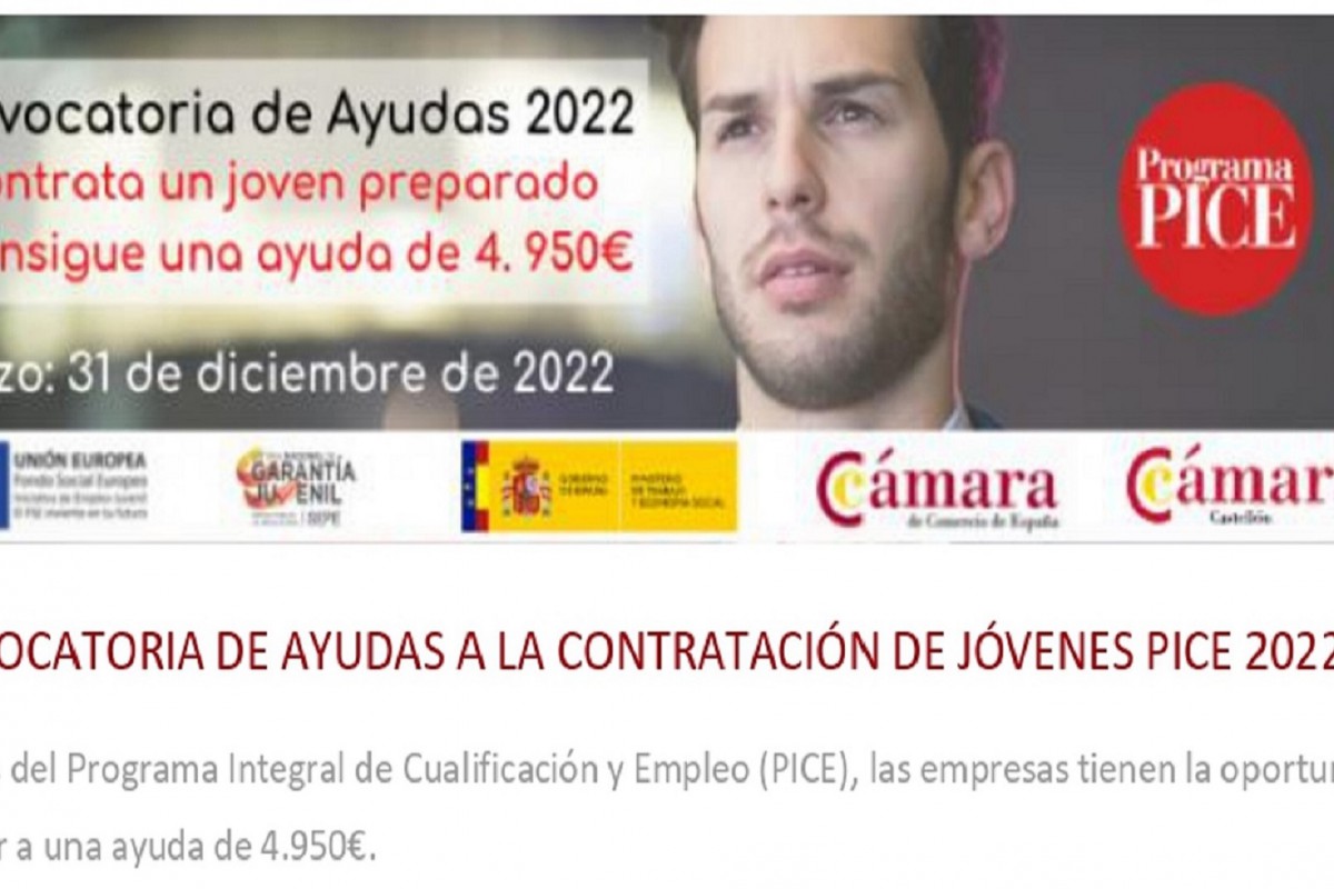 Programa PICE  Empresas - Cámara Castellón (Solicitudes hasta el 31 de diciembre 2022 o hasta agotar fondos)