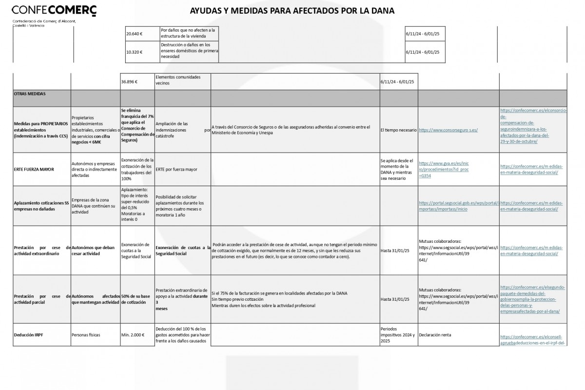 Resumen Ayudas para afectados por la DANA. Foto 3